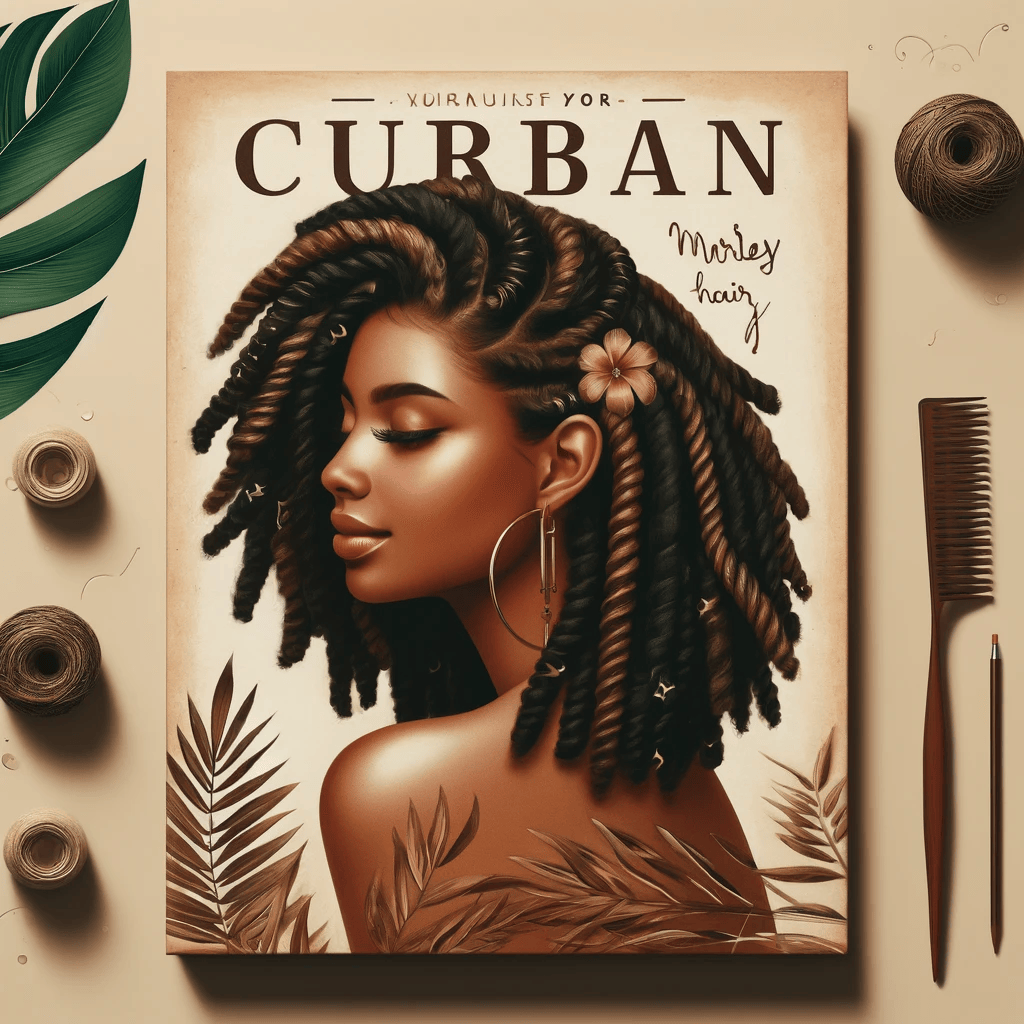 Elegant Cuban Twist Marley Hair styled up to give a natural texture and being voluminous, with a warm tropical aesthetic and professional presentation is the final result.