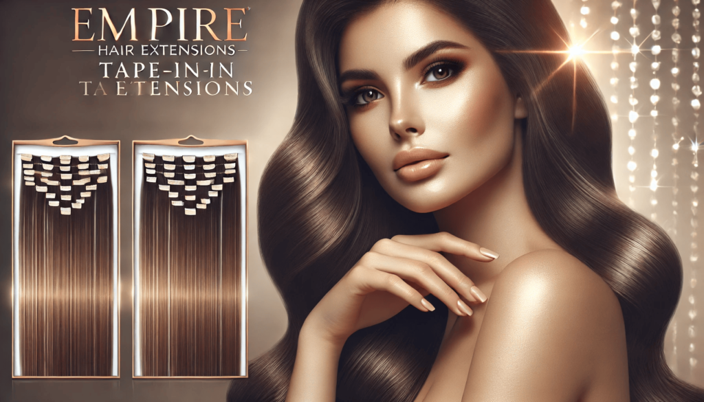 Empire Hair Tape-In Extensions: Natural, shiny hair with seamless tape-in extensions for a long-lasting, luxurious look.